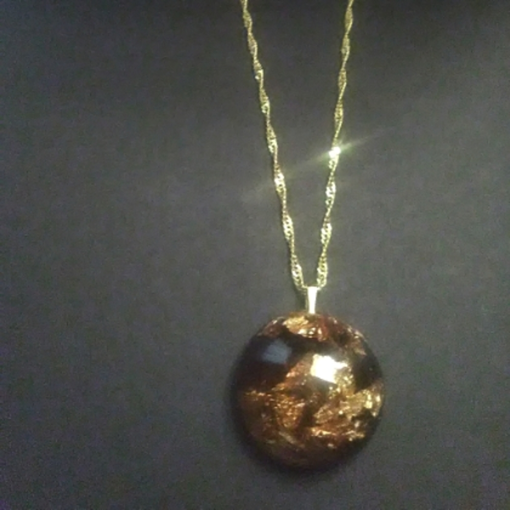 Resin Gold Dome Necklace